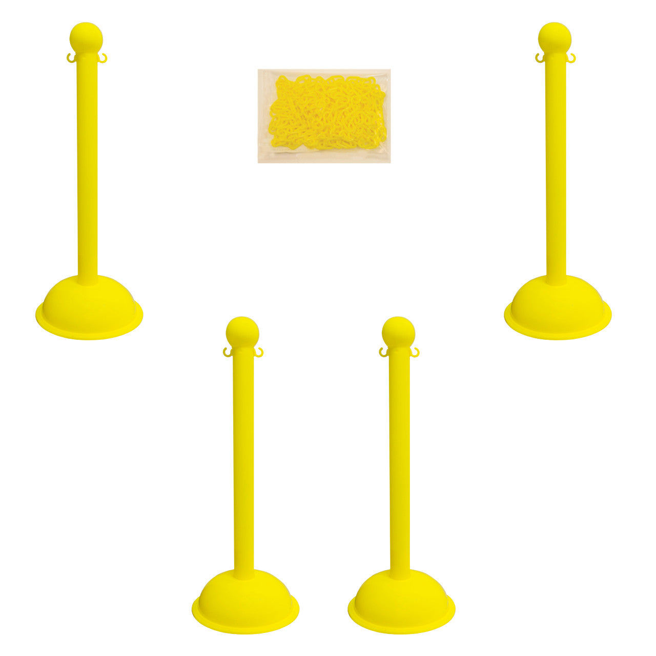 3" Heavy Duty Plastic Stanchion and Chain Kit