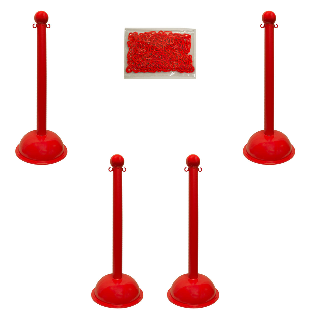3" Heavy Duty Plastic Stanchion and Chain Kit