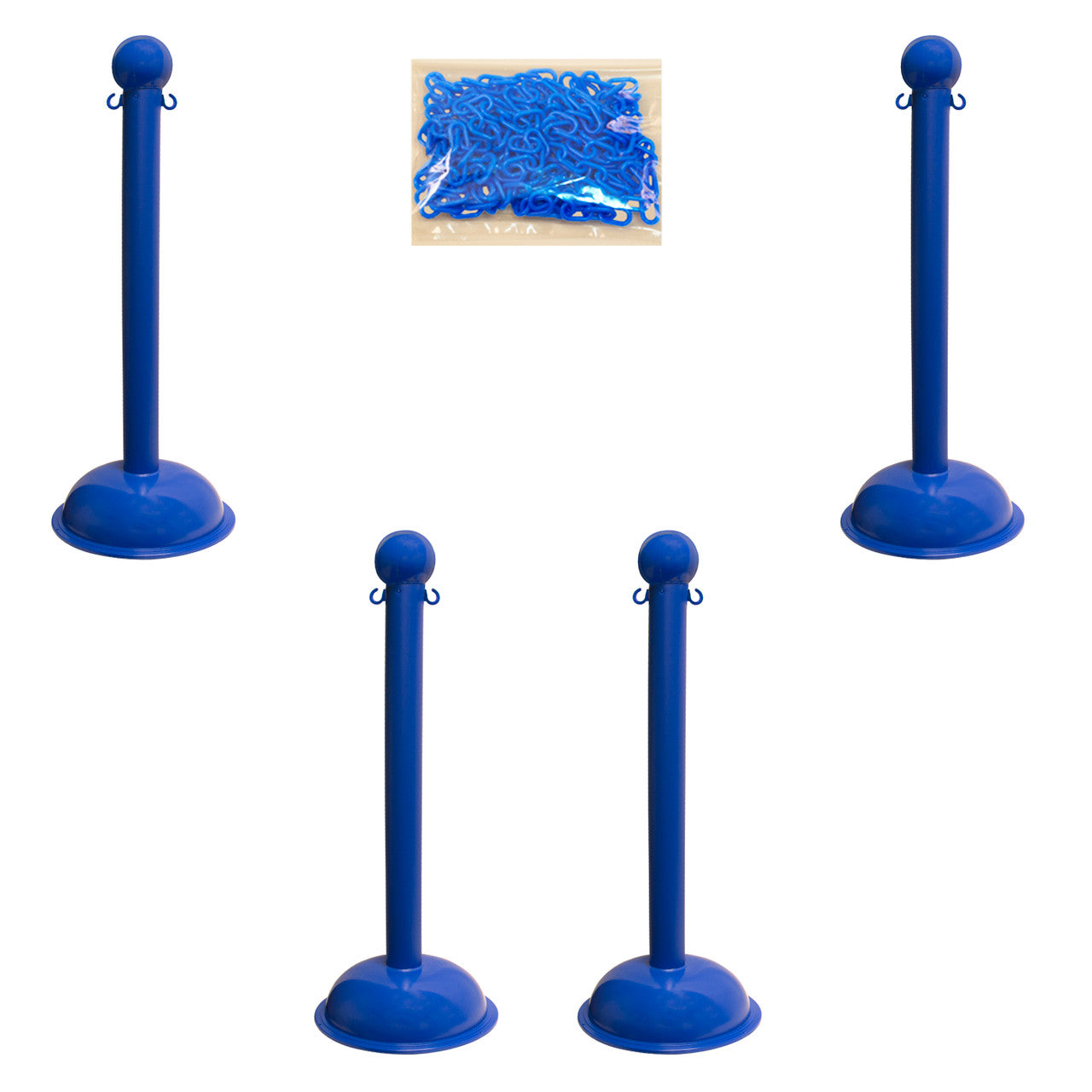 3" Heavy Duty Plastic Stanchion and Chain Kit