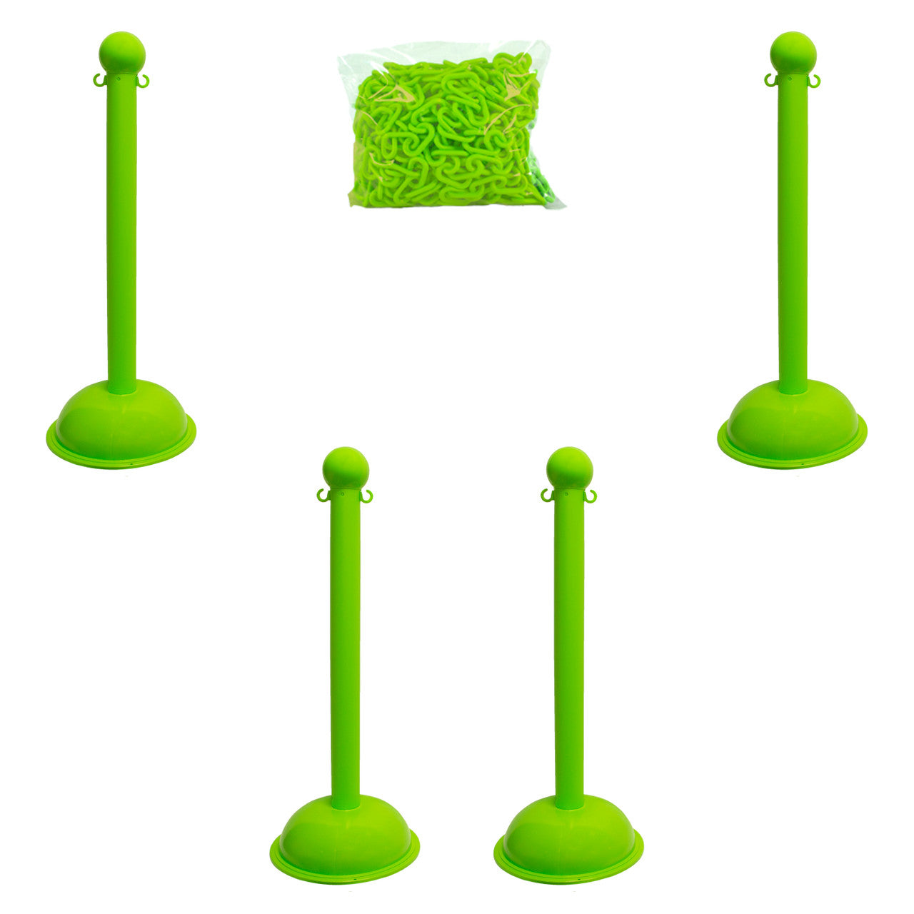 3" Heavy Duty Plastic Stanchion and Chain Kit