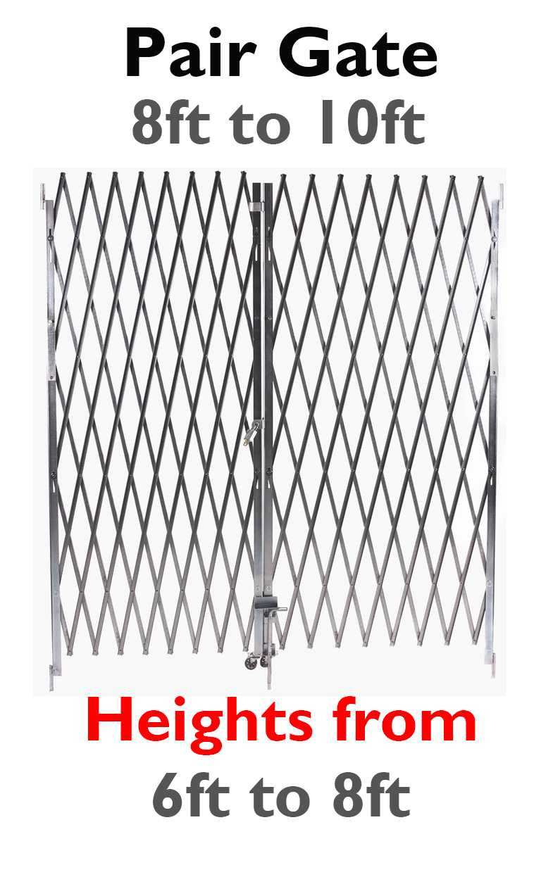 8-10 Foot Wide Pair Fixed Gate Accordion Gates Epic Crowd Control