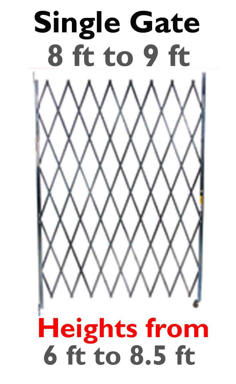 8-9 Foot Wide Single Fixed Gate Accordion Gates Epic Crowd Control