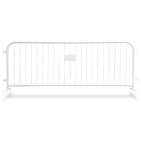 8.5 Ft Black Steel Crowd Control Barricades with Bridge bases Heavy Duty Steel Barricades Epic Crowd Control