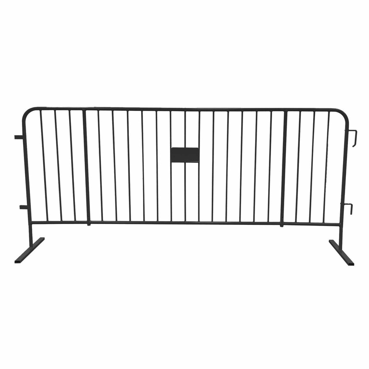 8.5 Ft Black Steel Crowd Control Barricades with Flat Bases HD 1.0 Steel Barricades Epic Crowd Control