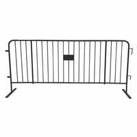 8.5 Ft Black Steel Crowd Control Barricades with Flat Bases HD 1.0 Steel Barricades Epic Crowd Control