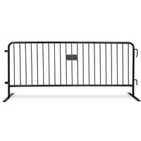8.5 Ft Black Steel Crowd Control Barricades with Flat Bases Heavy Duty Steel Barricades Epic Crowd Control