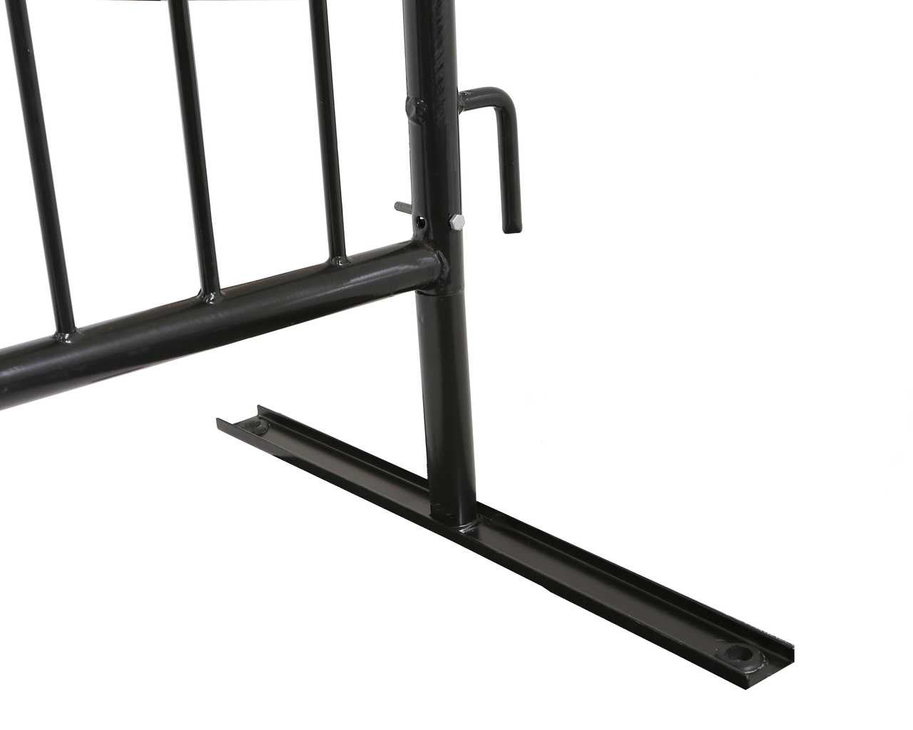 8.5 Ft Black Steel Crowd Control Barricades with Flat Bases Heavy Duty Steel Barricades Epic Crowd Control