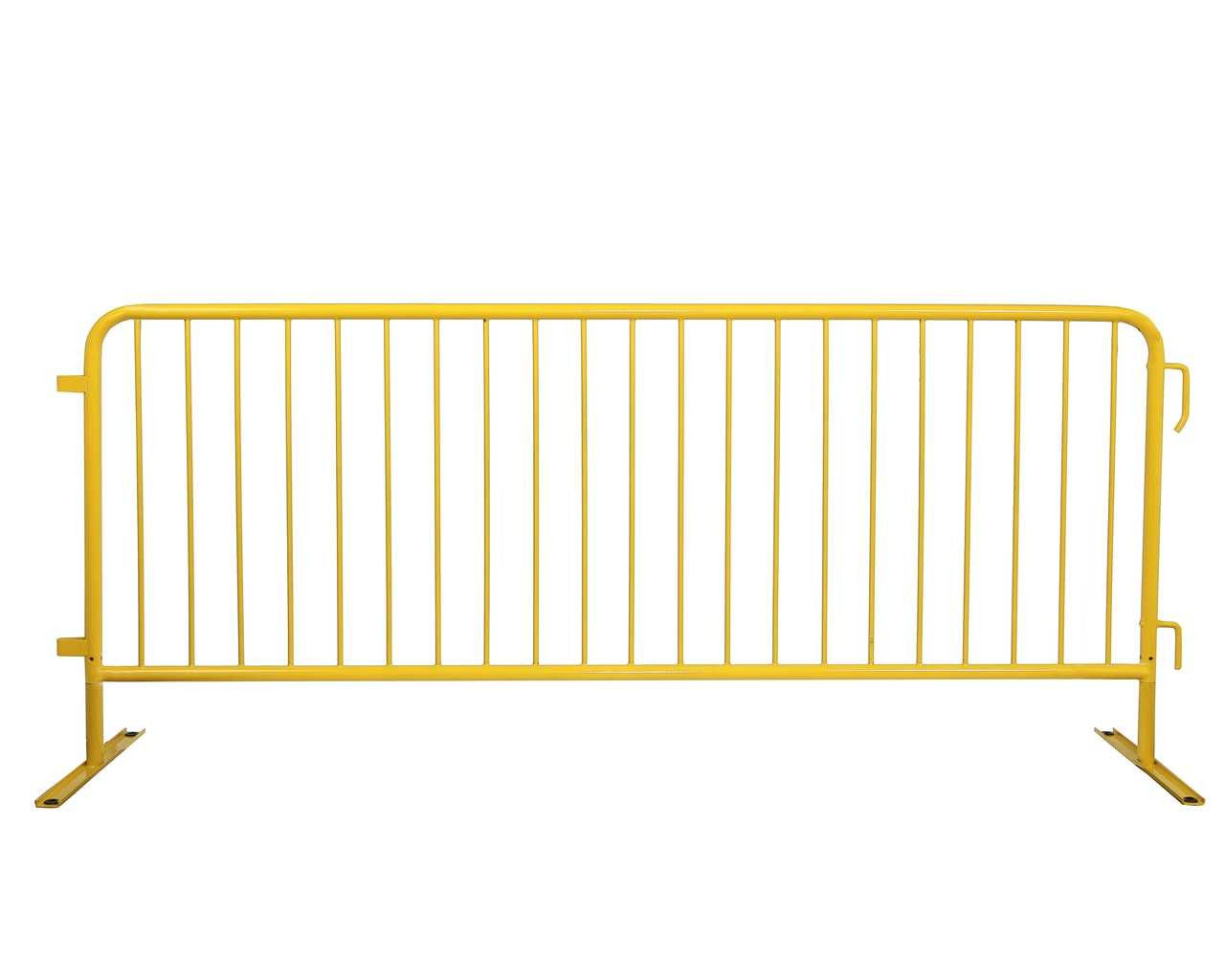 8.5 Ft Black Steel Crowd Control Barricades with Flat Bases Heavy Duty Steel Barricades Epic Crowd Control