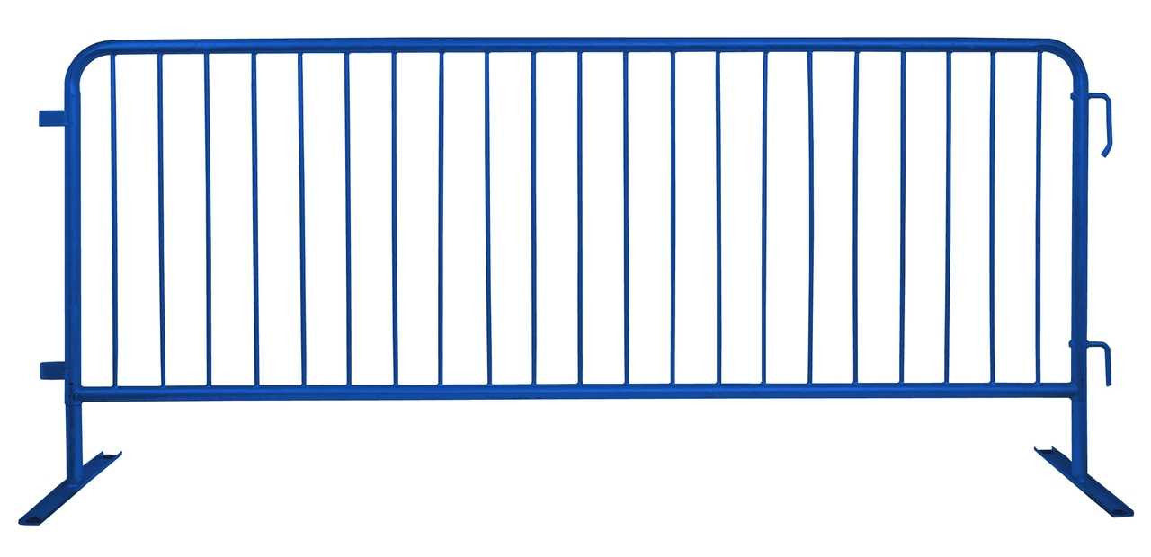 8.5 Ft Black Steel Crowd Control Barricades with Flat Bases Heavy Duty Steel Barricades Epic Crowd Control