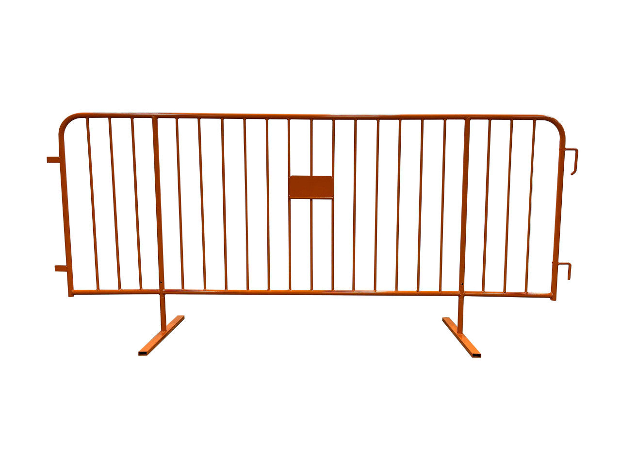 8.5 Ft Orange Steel Crowd Control Barricades with Flat Bases HD 1.0 Steel Barricades Epic Crowd Control