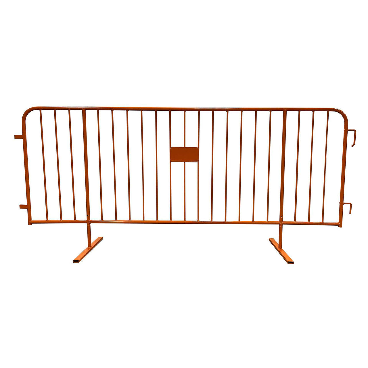 8.5 Ft Orange Steel Crowd Control Barricades with Flat Bases HD 1.0 Steel Barricades Epic Crowd Control