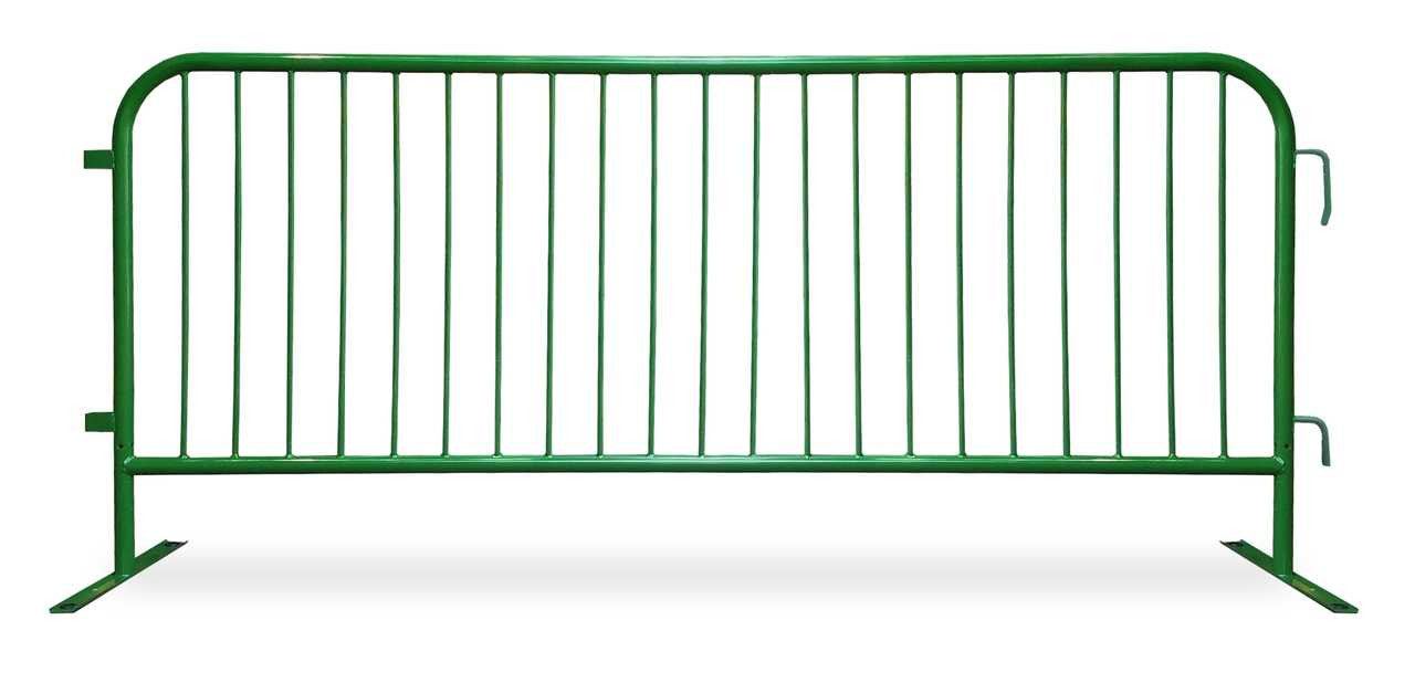 8.5 Ft Orange Steel Crowd Control Barricades with Flat Bases Heavy Duty Steel Barricades Epic Crowd Control