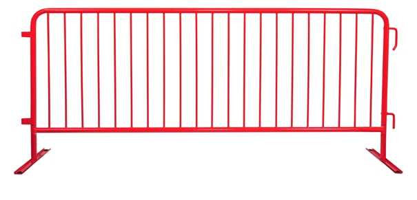 8.5 Ft Orange Steel Crowd Control Barricades with Flat Bases Heavy Duty Steel Barricades Epic Crowd Control