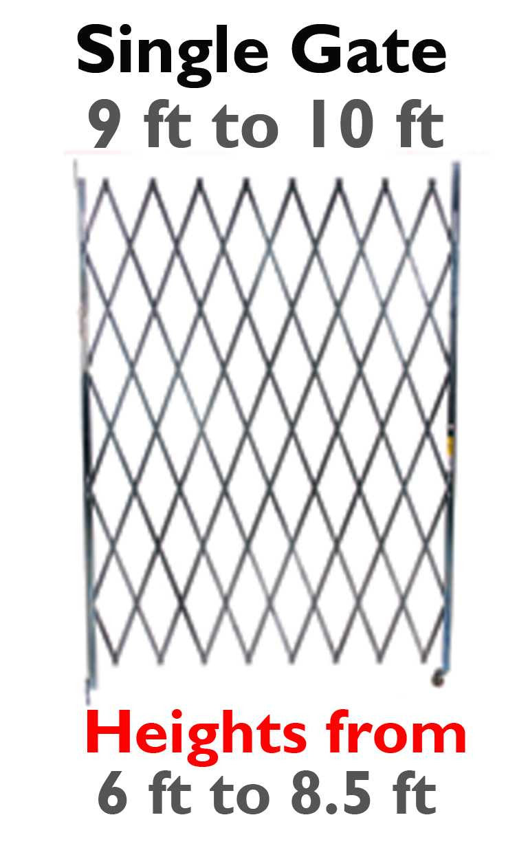 9-10 Foot Wide Single Fixed Gate Accordion Gates Epic Crowd Control