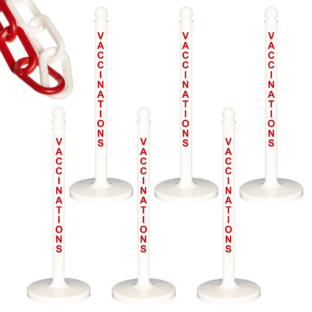 2.5" Light Duty Plastic Stanchion and Chain Kit