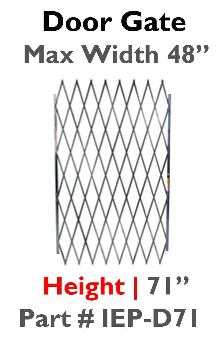 Accordion Door Gate 71" H x 48" W Door Gates Epic Crowd Control