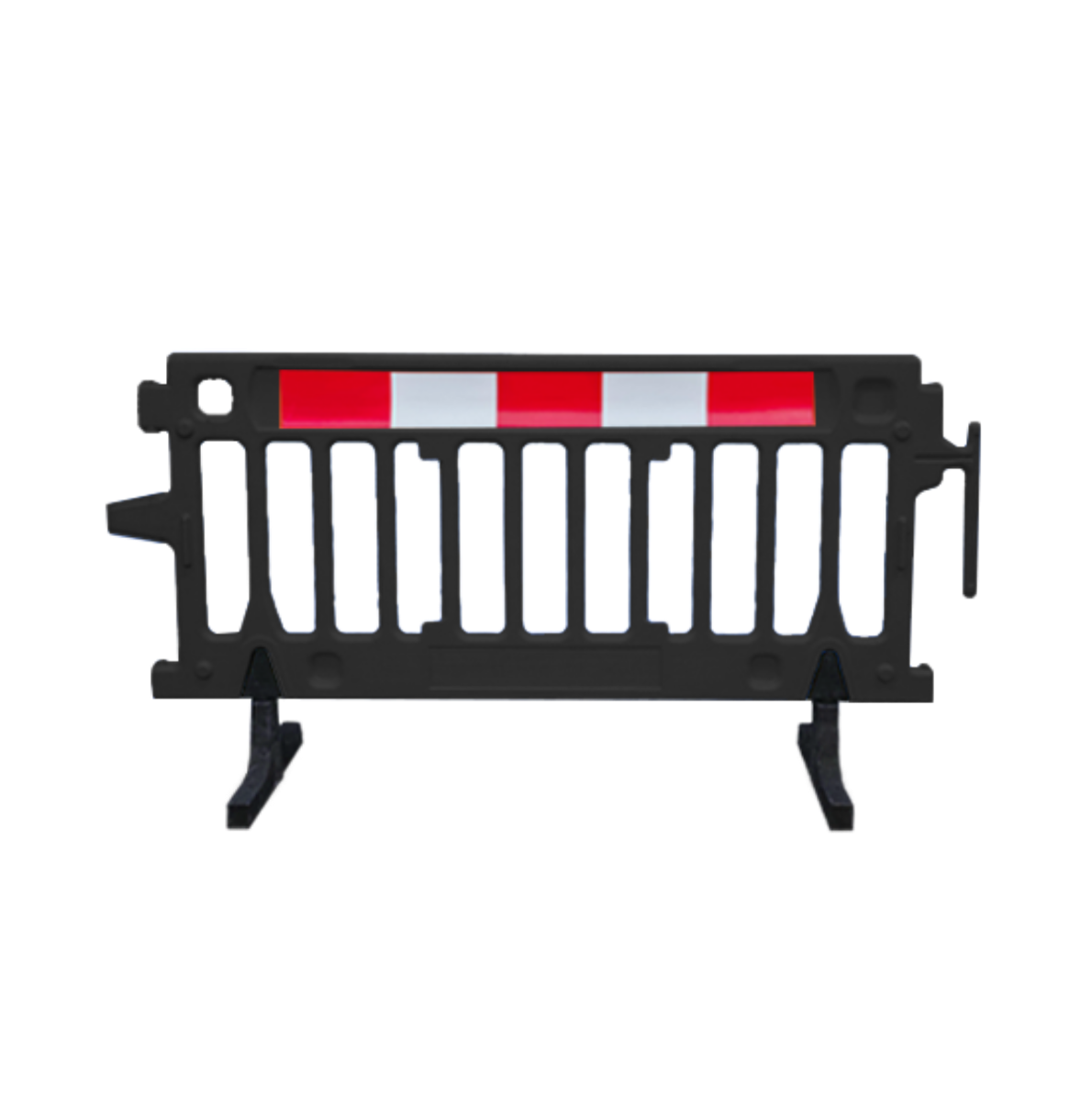 6.5 FT Plastic Crowd Control Barriers | Black Crowd Pro Reflective
