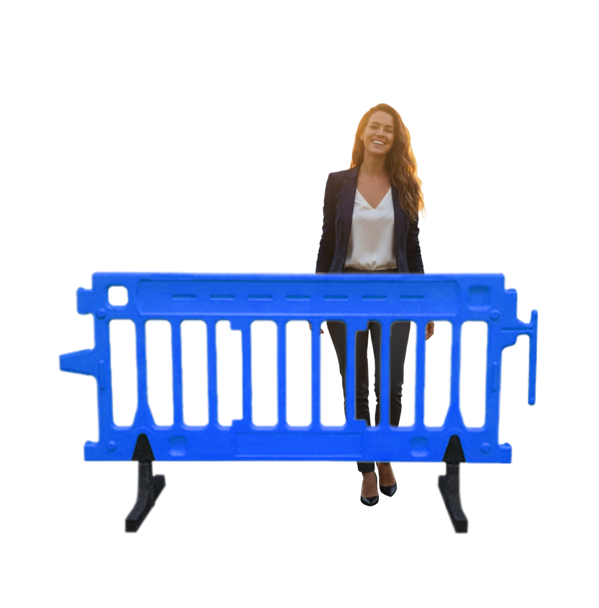 6.5 FT Plastic Crowd Control Barriers | Blue Crowd Pro