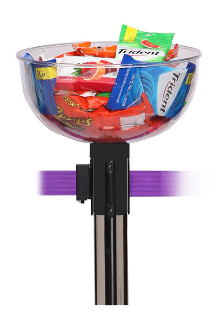 Clear Acrylic Stanchion Bowl - Black Adapter Cup