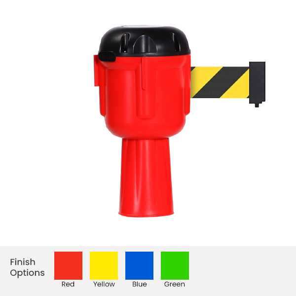 Cone Mounted Retractable Belt Barrier | 15, 20, 25, 30, 40 Foot Stanchion Belt Stanchions Epic Crowd Control