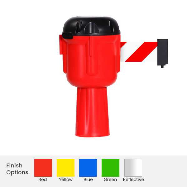 Cone Mounted Retractable Belt Barrier | 15, 20, 25, 30, 40 Foot Stanchion Belt Stanchions Epic Crowd Control