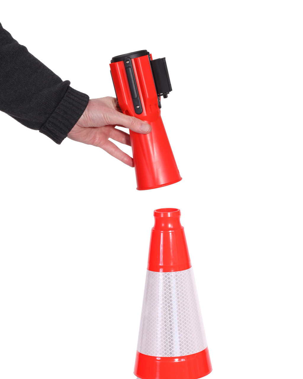 28" Traffic Cone 280 With Reflective Collars and 14"x14" Base