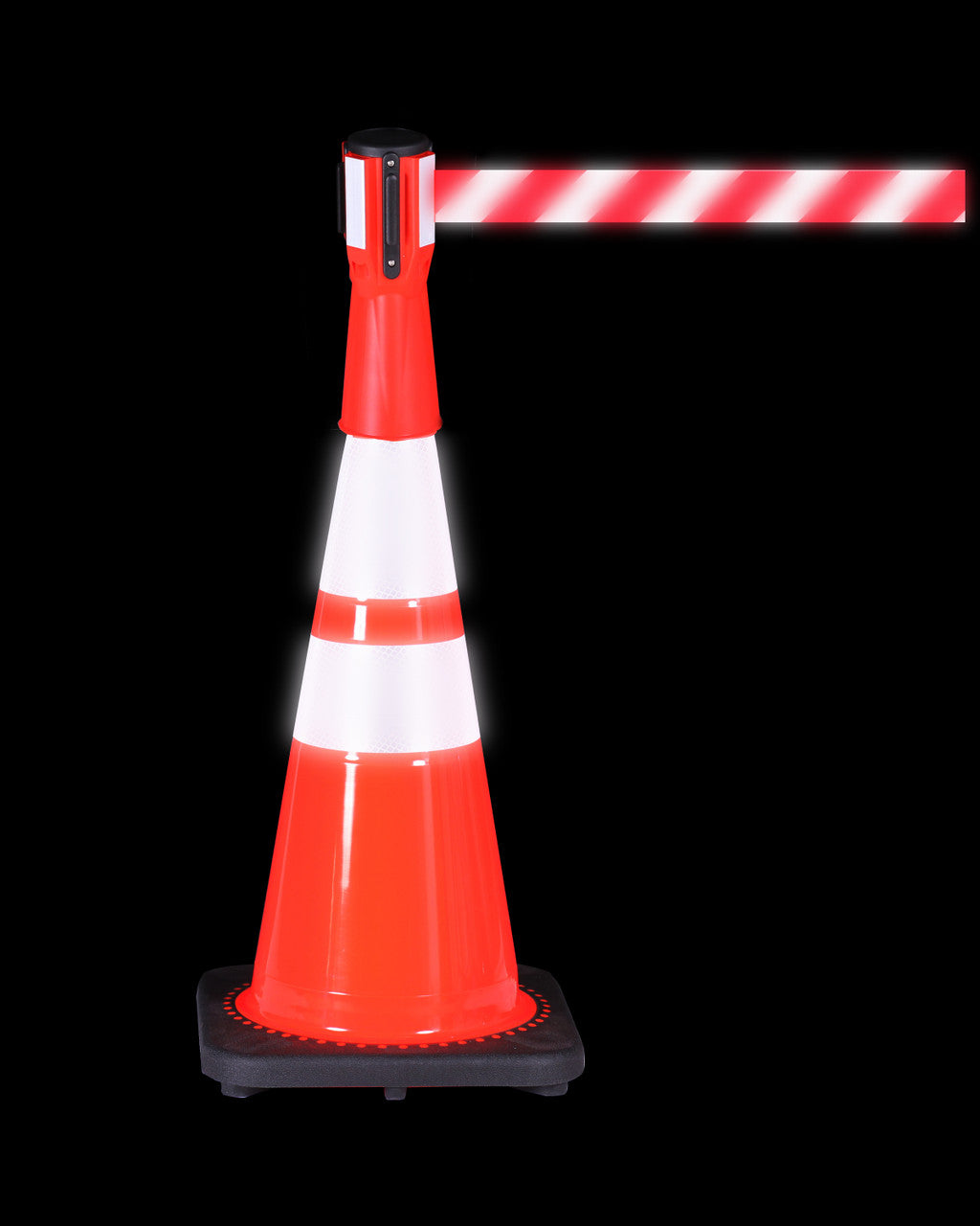 28" Traffic Cone 280 With Reflective Collars and 14"x14" Base
