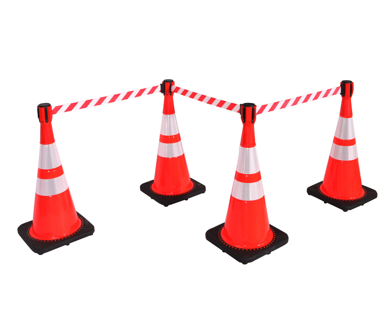 28" Traffic Cone 280 With Reflective Collars and 14"x14" Base