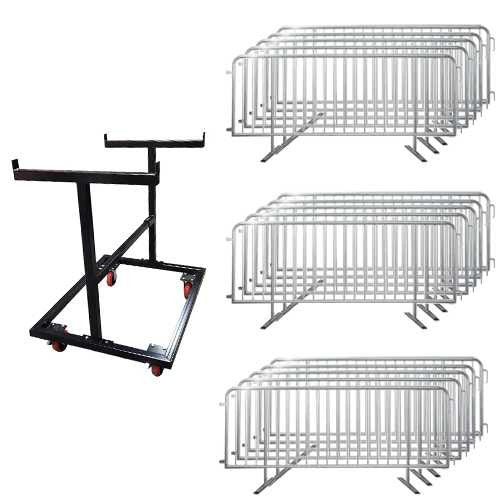 Crowd Control Barriers Bundle & Barricade Cart Steel Barricades Epic Crowd Control