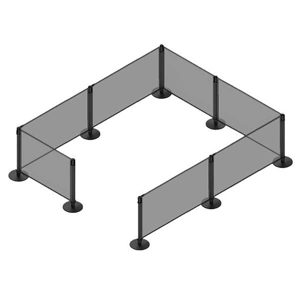 Control Panel Feet 4 Black Stanchino Display Panel 4ft | EPIC Solutions