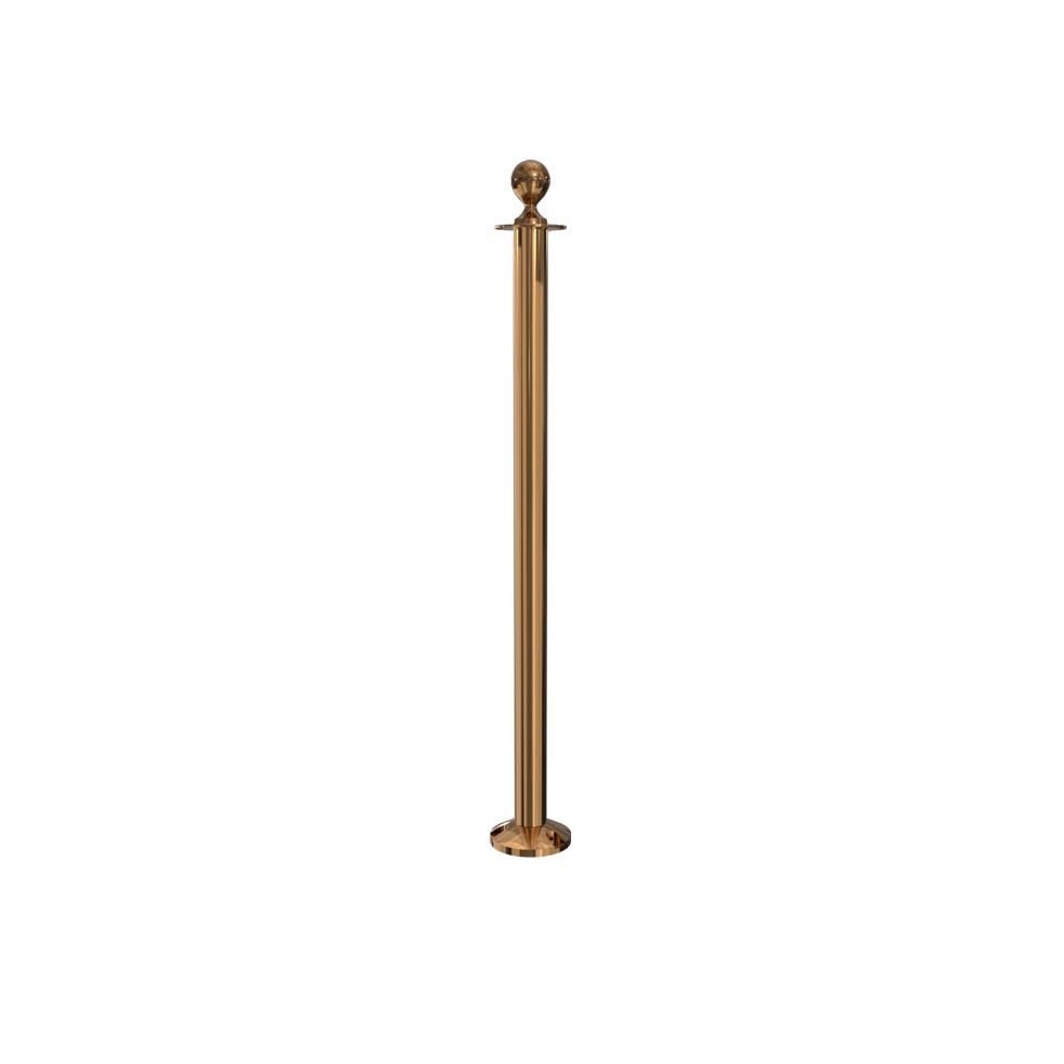 Elegance Ball Top Rope Stanchion Fixed Base | Polished Brass Finish