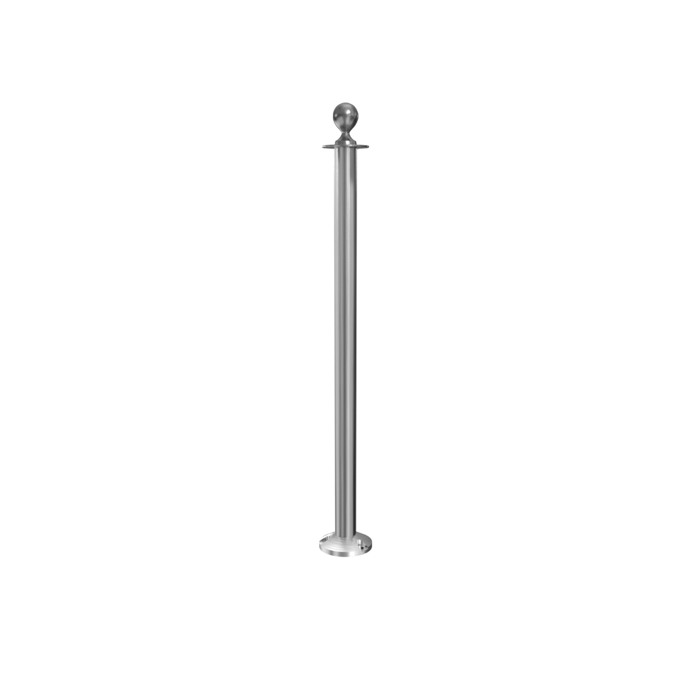 Elegance Ball Top Rope Stanchion Fixed Base | Satin Stainless Finish