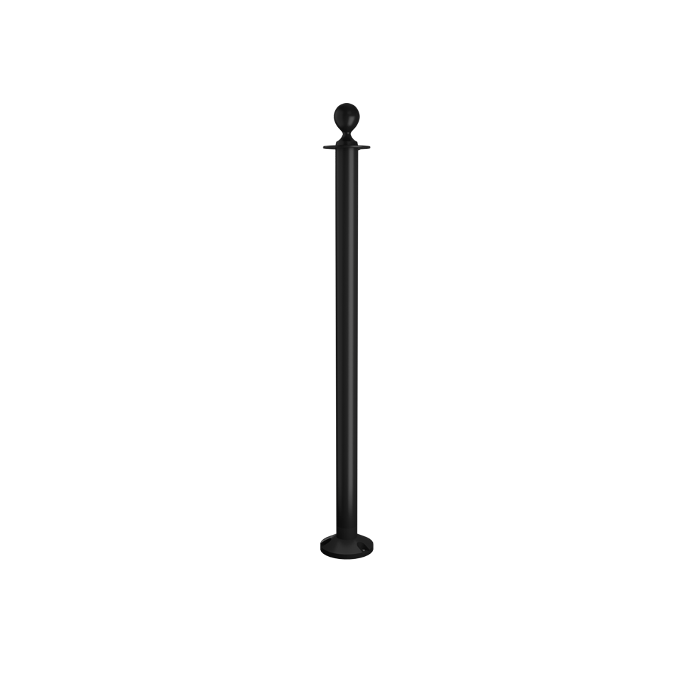 Elegance Ball Top Rope Stanchion Fixed Base | Black Finish