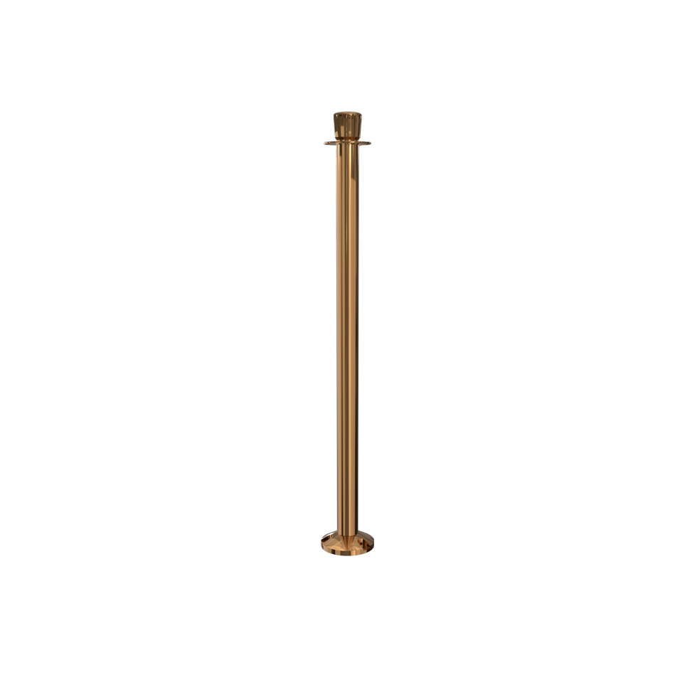 Elegance Crown Top Rope Stanchion Fixed Base | Polished Brass Finish