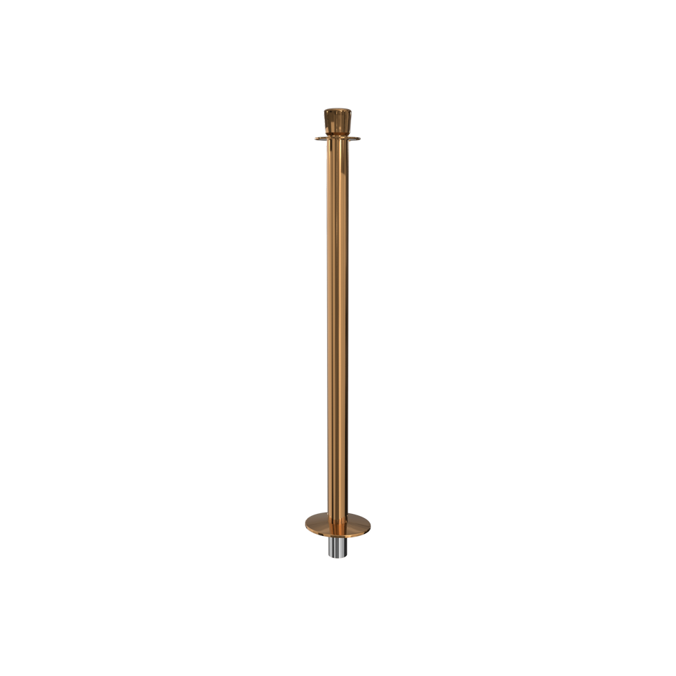 Elegance Crown Top Rope Stanchion Removable Base | Polished Brass
