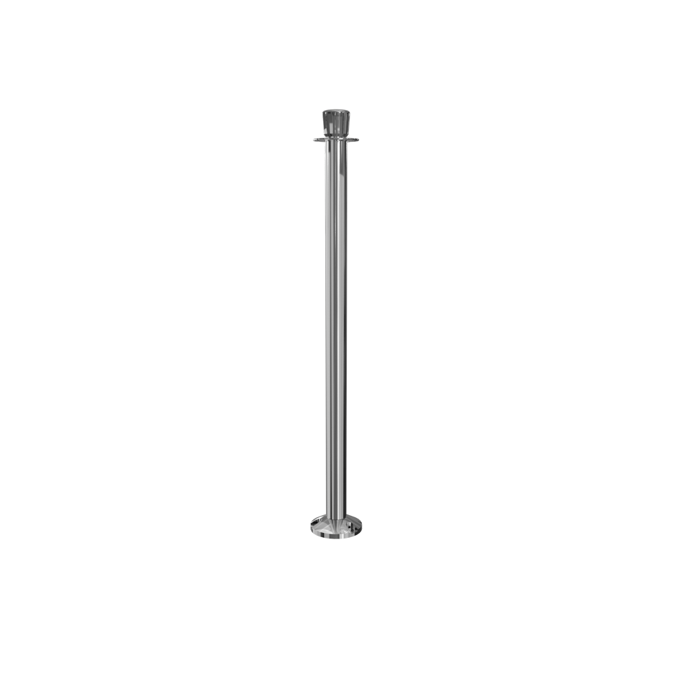 Elegance Crown Top Rope Stanchion Fixed Base | Polished Stainless Finish