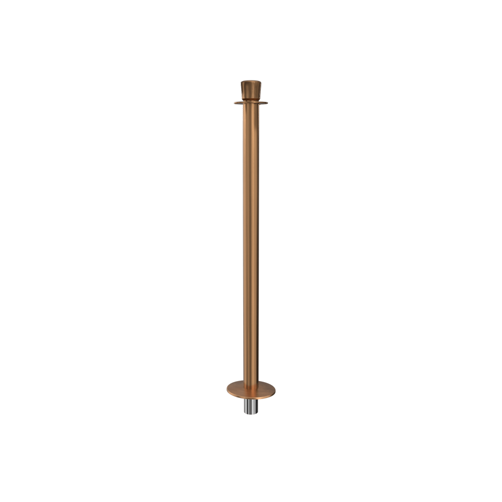 Elegance Crown Top Rope Stanchion Removable Base | Satin Brass