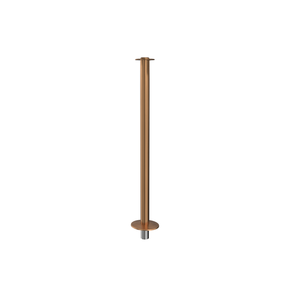 Elegance Flat Top Rope Stanchion Removable Base | Satin Brass