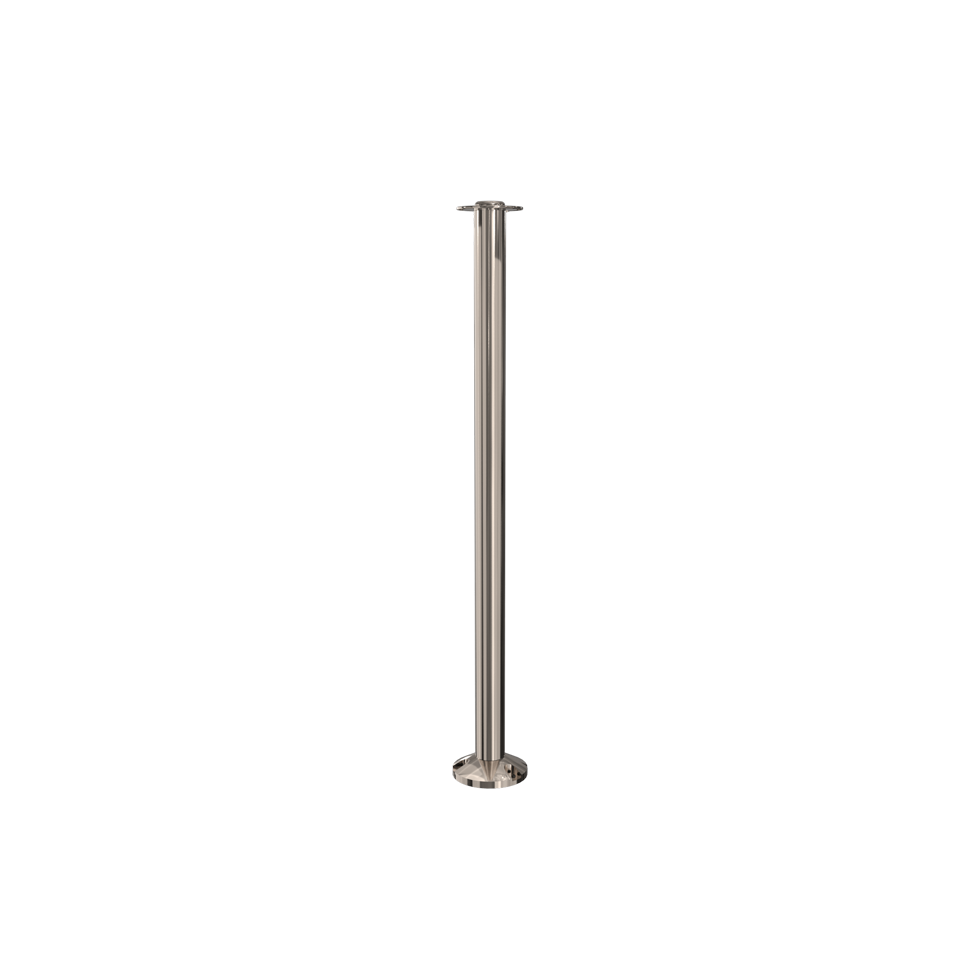 Elegance Flat Top Rope Stanchion Fixed Base | Pewter Nickel Finish