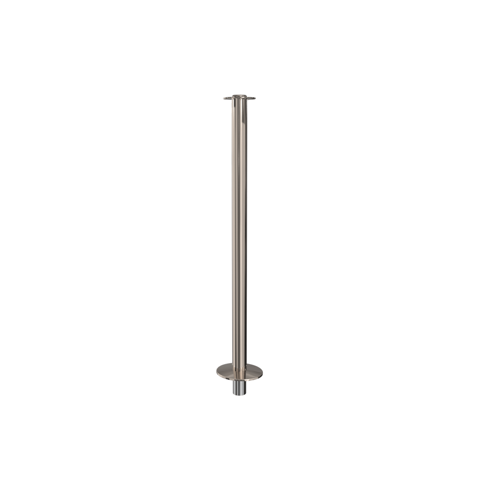 Elegance Flat Top Rope Stanchion Removable Base | Pewter Nickel