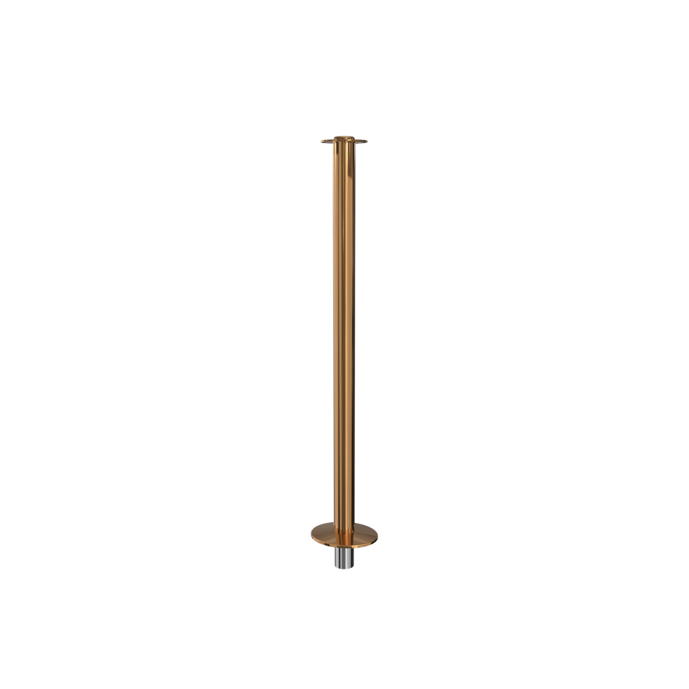 Elegance Flat Top Rope Stanchion Removable Base | Polished Brass