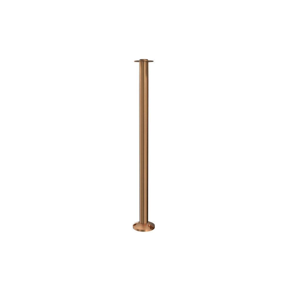 Elegance Flat Top Rope Stanchion Fixed Base | Satin Brass Finish
