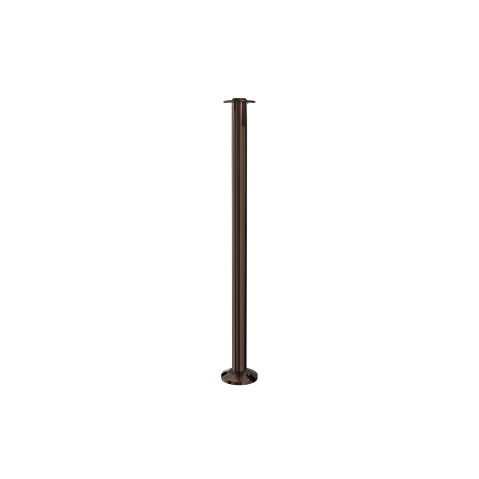 Elegance Flat Top Rope Stanchion Fixed Base | Statuary Bronze Finish