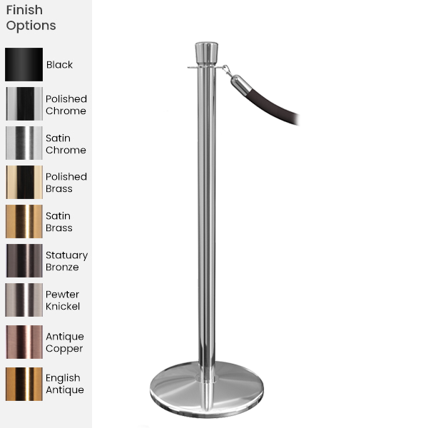 Crown Top Rope Stanchion Flat Base - Elegance Series