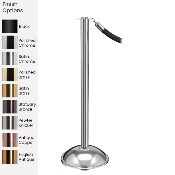 Flat Top Rope Stanchion Dome Base - Elegance Series