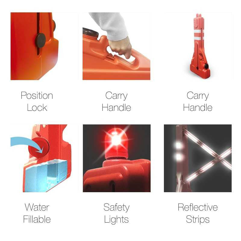 FlexMaster Expanding Barricades 7.5 Foot | Red Expandable Barricades Epic Crowd Control