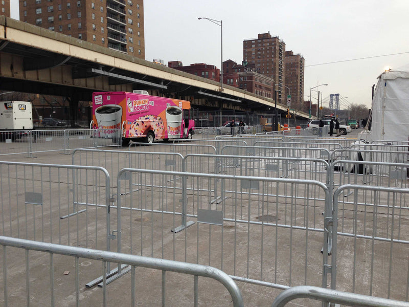 Heavy Duty 7 Ft Steel Crowd Control Barricades with Flat Bases Steel Barricades Epic Crowd Control