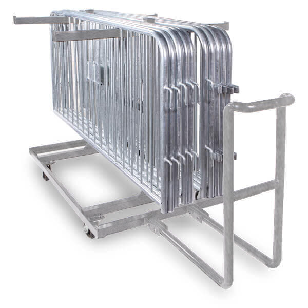 Steel Barricade Pull Cart | Heavy Duty Crowd Control Barrier Cart