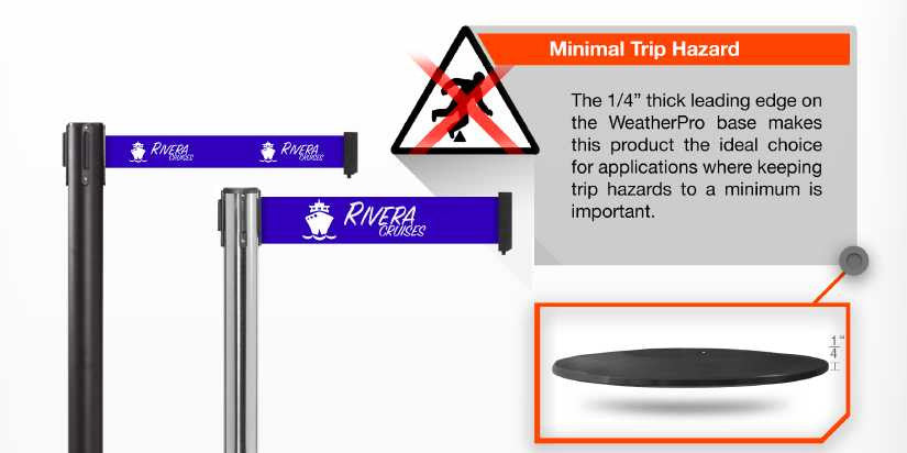 Low Profile Retractable Belt Barrier Stanchion | Polished Stainless 11 Foot Belt Retractable Belt Barriers Epic Crowd Control