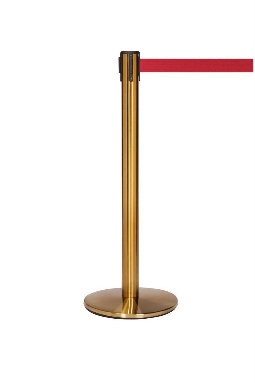 Luxury Retractable Belt Barrier Stanchion | English Antique 11 or 13 Foot Belt Posts Single Line Belt Posts Epic Crowd Control